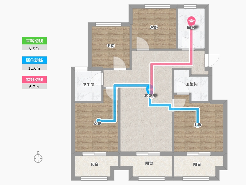 江苏省-徐州市-荣华棠玥府-90.00-户型库-动静线