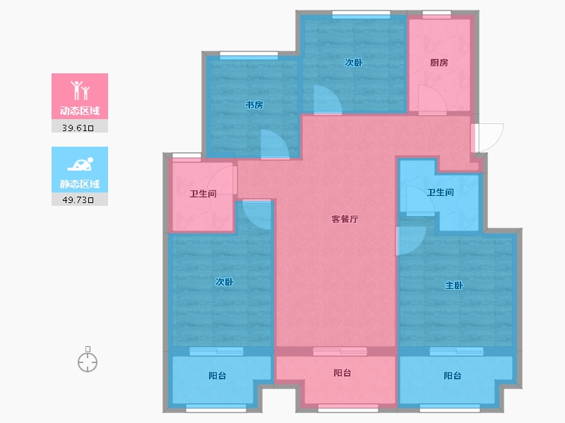 江苏省-徐州市-荣华棠玥府-90.00-户型库-动静分区