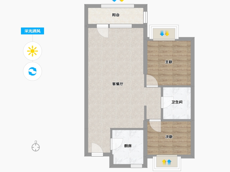 黑龙江省-哈尔滨市-御湖壹号-53.20-户型库-采光通风