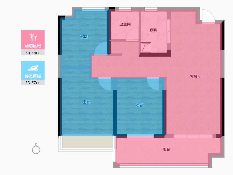 安徽省-宿州市-北京城房·北大学府-78.00-户型库-动静分区