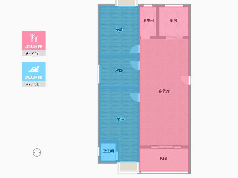 广东省-揭阳市-南山新村-125.00-户型库-动静分区