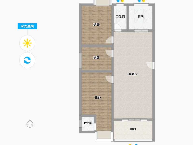 广东省-揭阳市-南山新村-125.00-户型库-采光通风