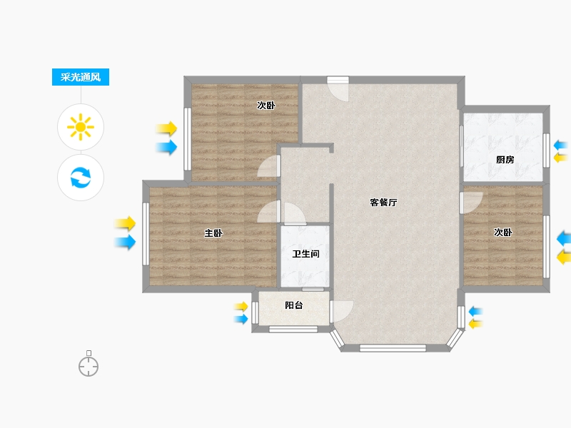 山东省-济南市-旭润新城-110.00-户型库-采光通风