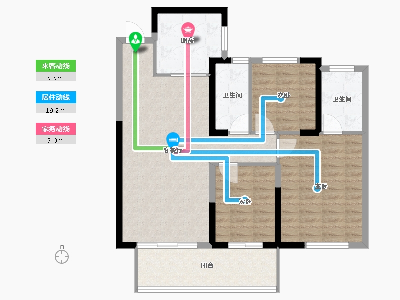 湖南省-长沙市-城发恒伟·北城首府-86.00-户型库-动静线