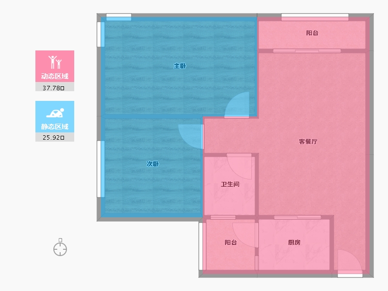 广东省-深圳市-港莲一村-57.77-户型库-动静分区