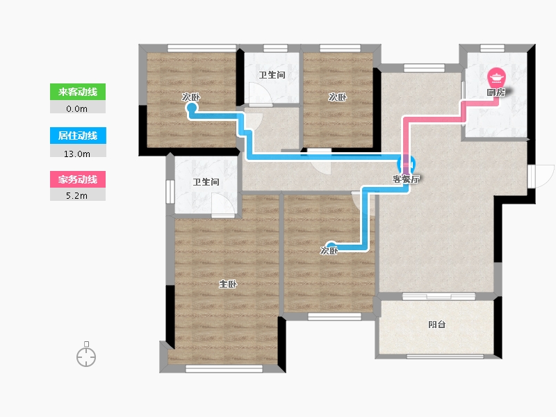 福建省-泉州市-金辉优步学园-86.96-户型库-动静线