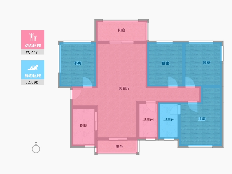 广西壮族自治区-玉林市-彰泰永顺学府-119.00-户型库-动静分区