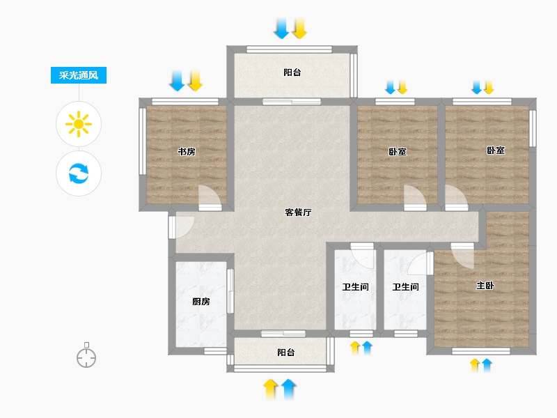 广西壮族自治区-玉林市-彰泰永顺学府-119.00-户型库-采光通风