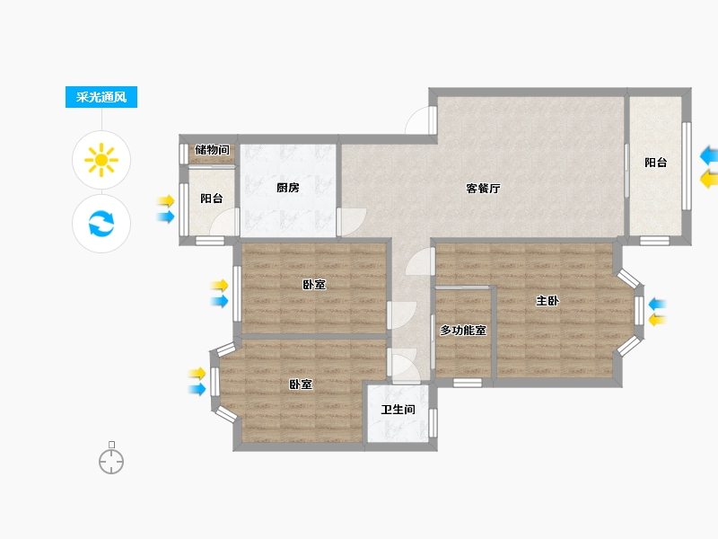 福建省-厦门市-文轩花园-97.00-户型库-采光通风