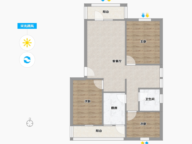 广东省-深圳市-新秀村北区-71.15-户型库-采光通风