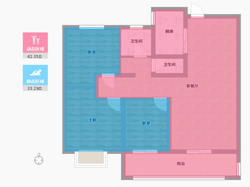 山东省-菏泽市-金府大院-85.00-户型库-动静分区