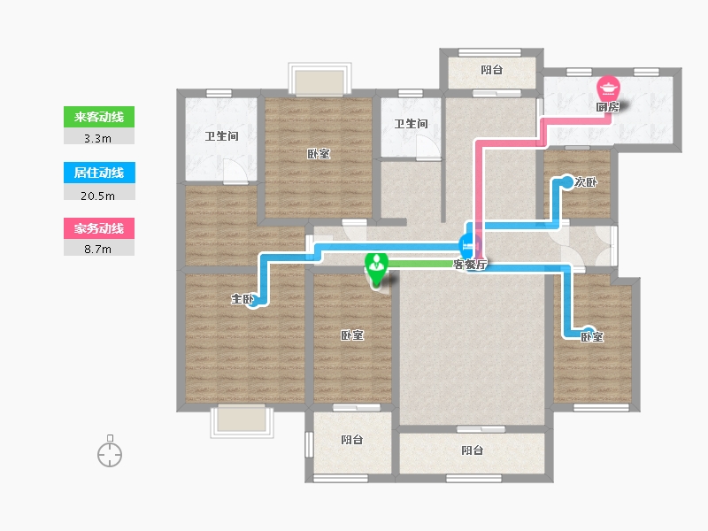 湖南省-长沙市-天城湖光山色-150.00-户型库-动静线