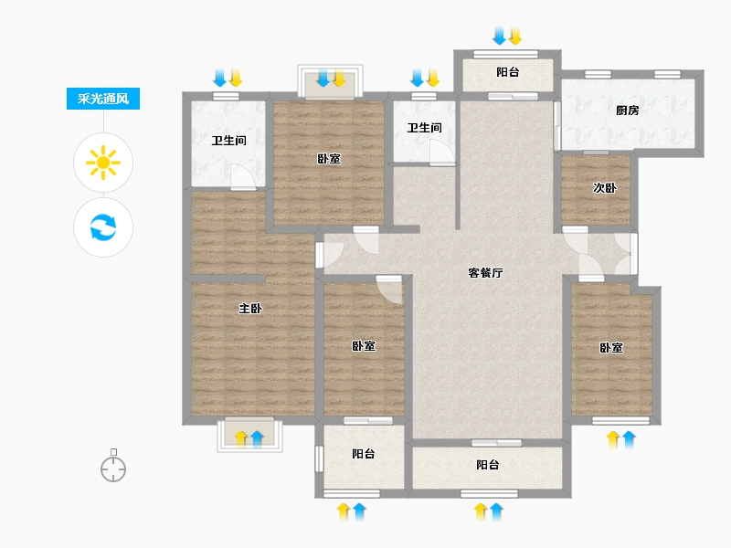 湖南省-长沙市-天城湖光山色-150.00-户型库-采光通风