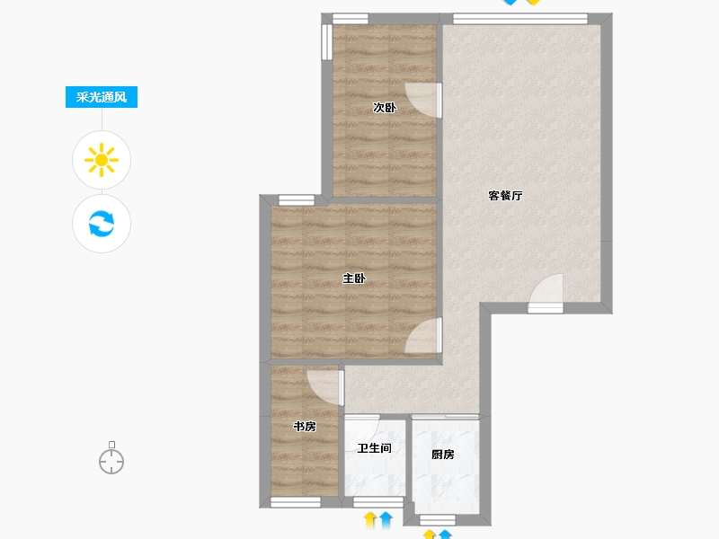 广东省-深圳市-新秀村北区-59.17-户型库-采光通风