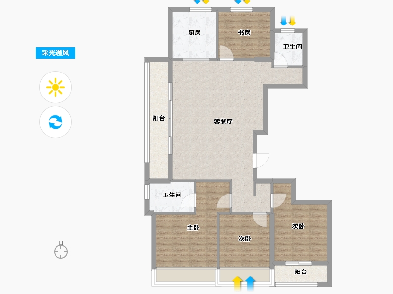 浙江省-绍兴市-大家镜界-109.00-户型库-采光通风