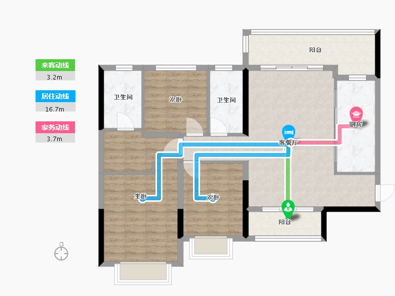 贵州省-贵阳市-中渝·中环广场-101.00-户型库-动静线