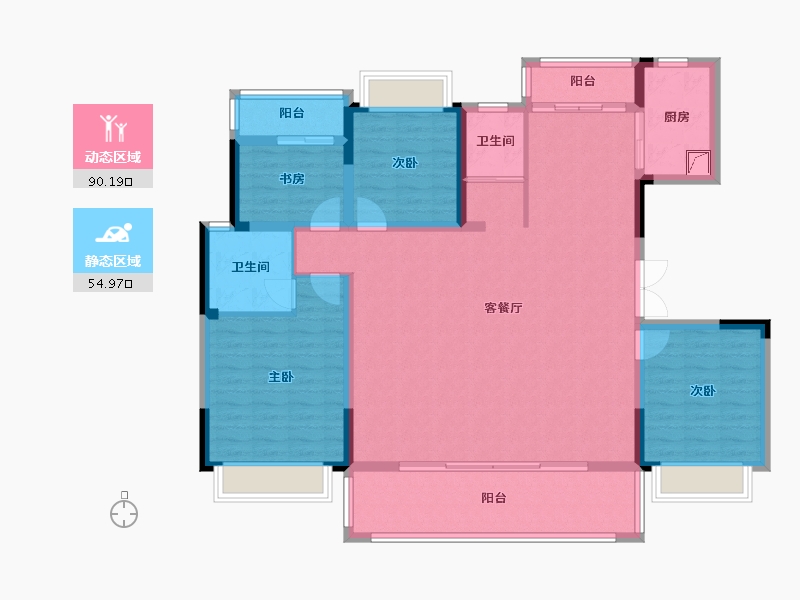 湖南省-衡阳市-金钟岳府-138.00-户型库-动静分区