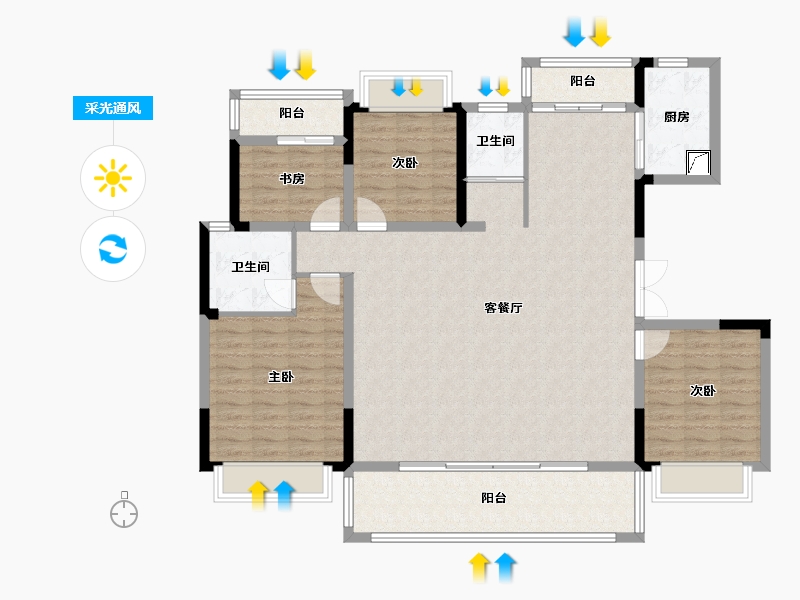 湖南省-衡阳市-金钟岳府-138.00-户型库-采光通风