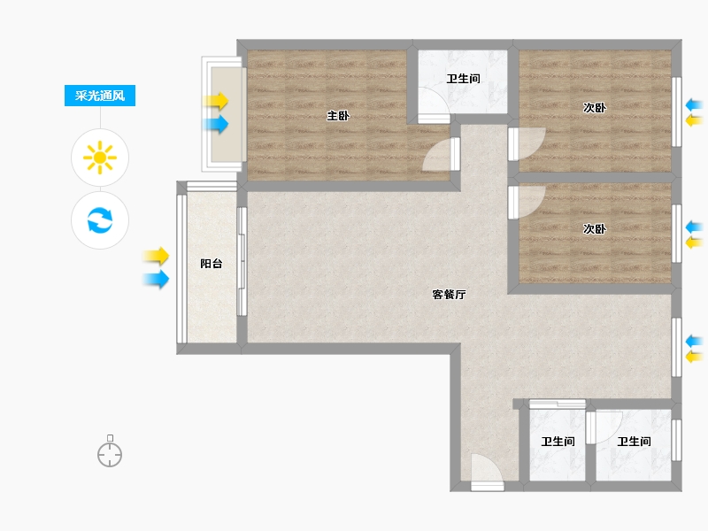 河北省-衡水市-坤源九派花园-98.00-户型库-采光通风