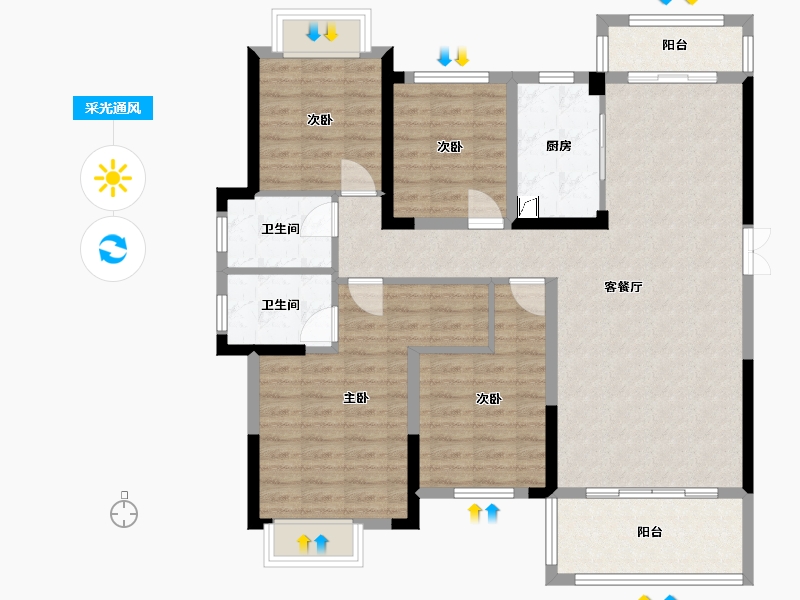 江西省-吉安市-江山里-110.00-户型库-采光通风