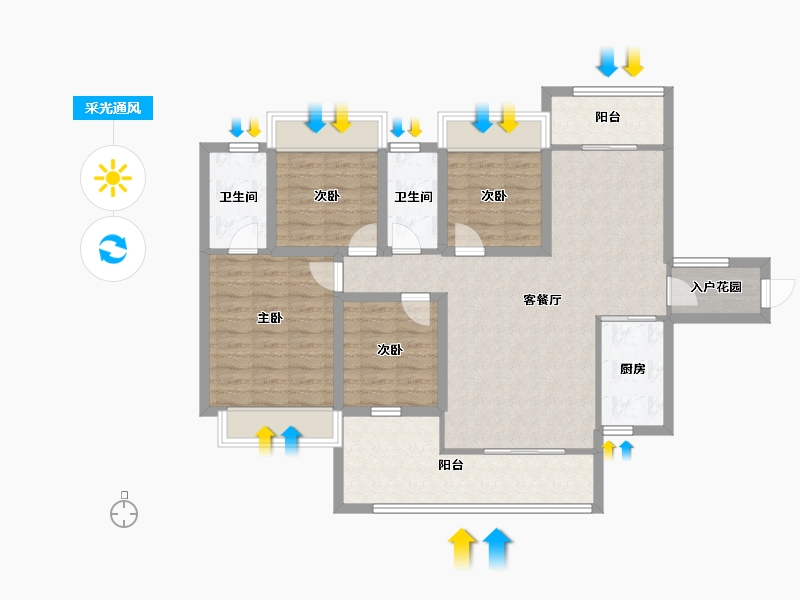 广东省-深圳市-武警新花园-103.39-户型库-采光通风