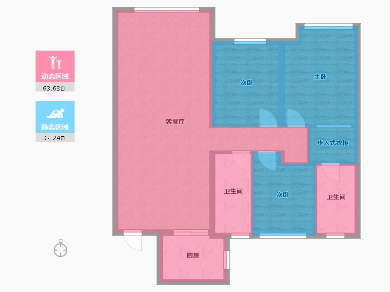 辽宁省-沈阳市-龙湖原府-127.00-户型库-动静分区