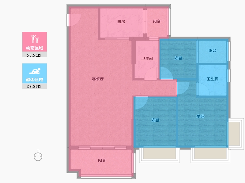 广东省-清远市-时代美居-83.00-户型库-动静分区