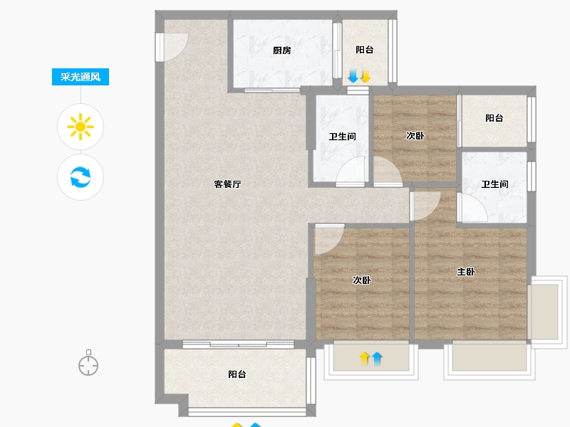 广东省-清远市-时代美居-83.00-户型库-采光通风