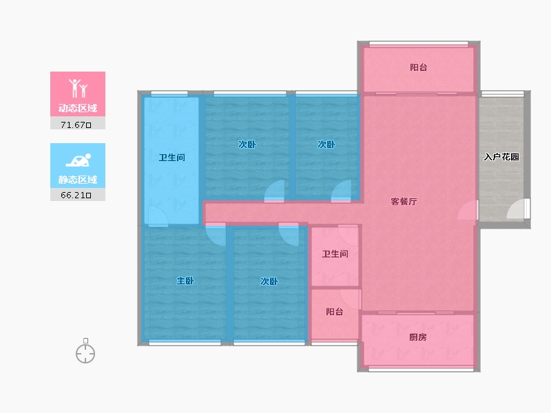 广东省-深圳市-万科清林径三期(千林山居)-132.89-户型库-动静分区