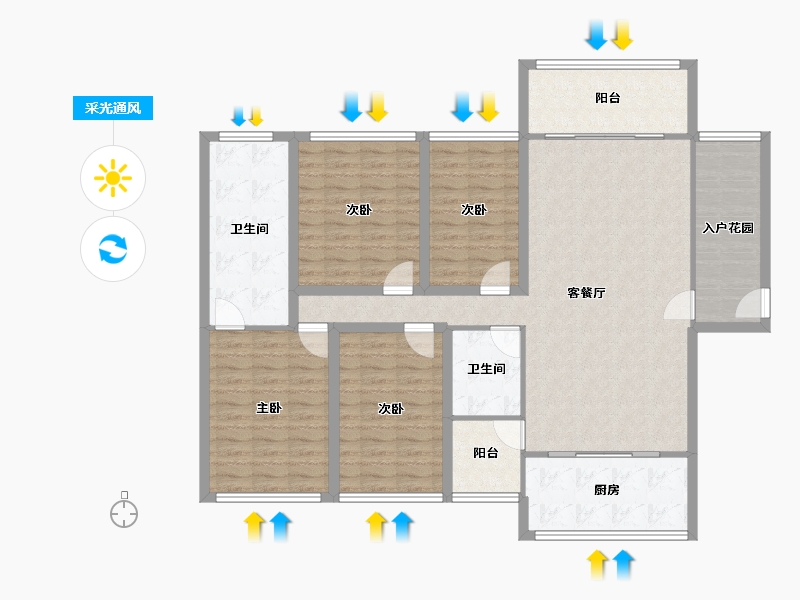 广东省-深圳市-万科清林径三期(千林山居)-132.89-户型库-采光通风