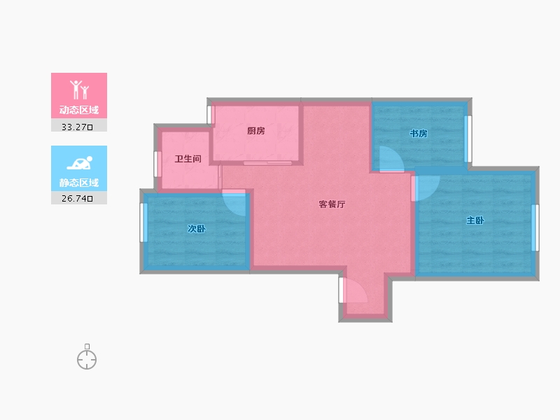 广东省-深圳市-鹏湾花园二村-52.98-户型库-动静分区