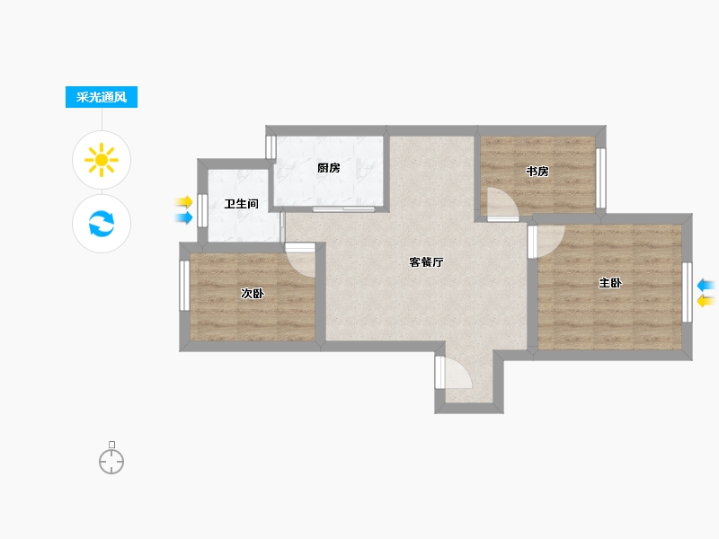 广东省-深圳市-鹏湾花园二村-52.98-户型库-采光通风