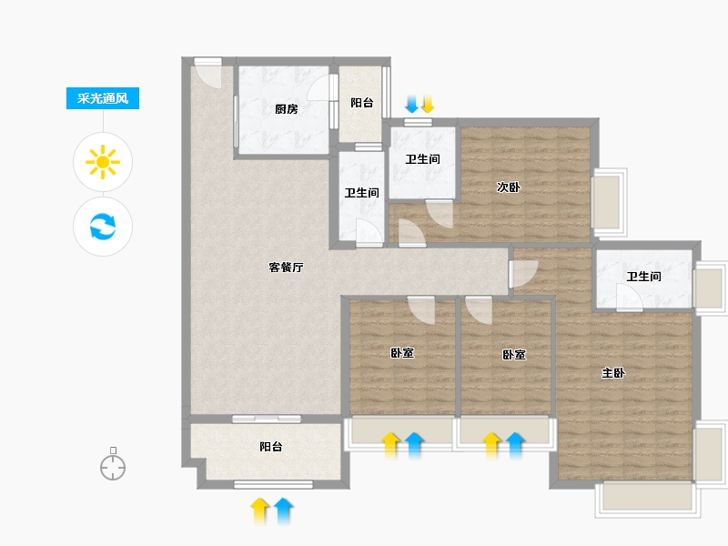 广东省-佛山市-君御海城-130.00-户型库-采光通风