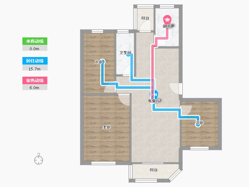 黑龙江省-鹤岗市-侨洲花园-70.34-户型库-动静线