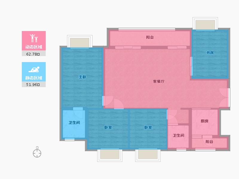 湖北省-恩施土家族苗族自治州-咸丰县东升未来城5期-120.00-户型库-动静分区