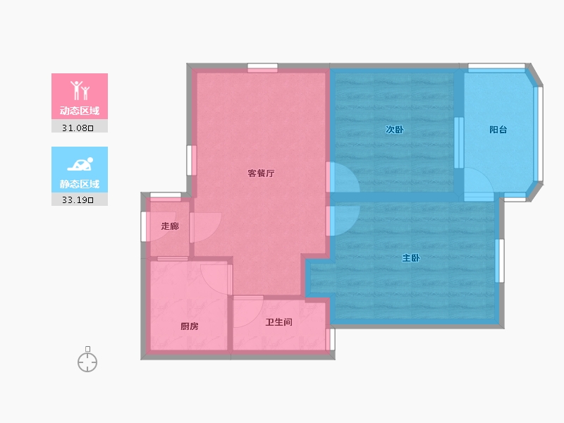 广东省-深圳市-鹏湾花园二村-56.70-户型库-动静分区