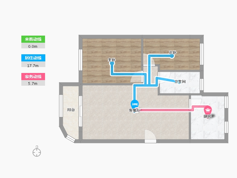 黑龙江省-鹤岗市-侨洲花园-60.25-户型库-动静线