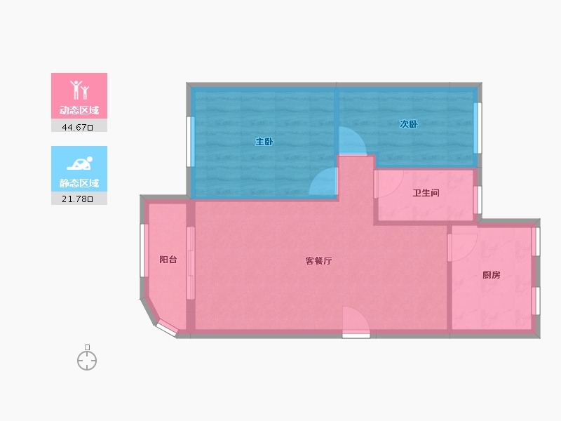 黑龙江省-鹤岗市-侨洲花园-60.25-户型库-动静分区