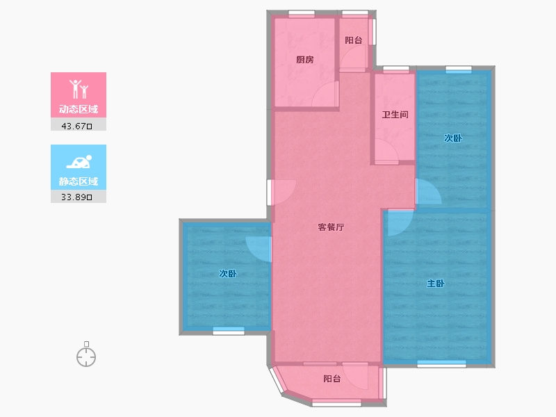 黑龙江省-鹤岗市-侨洲花园-70.18-户型库-动静分区