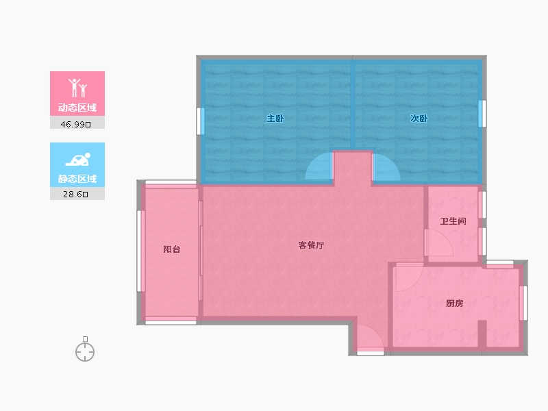 黑龙江省-鹤岗市-水湾小区-68.90-户型库-动静分区