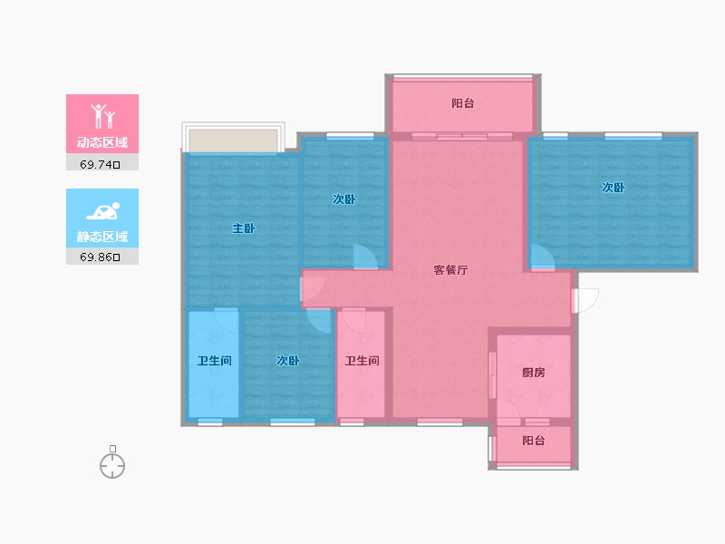 贵州省-贵阳市-碧桂园茶马古镇-132.00-户型库-动静分区