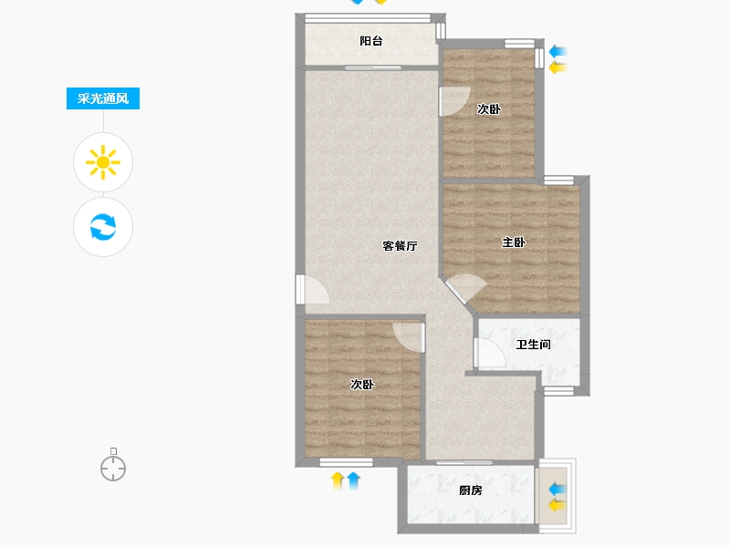 广东省-深圳市-新秀村北区-78.50-户型库-采光通风