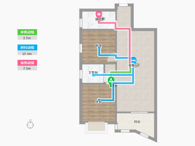 湖北省-武汉市-华生·汉口城市广场-北区-75.00-户型库-动静线