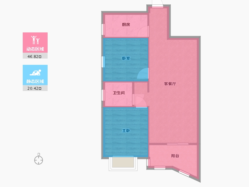 湖北省-武汉市-华生·汉口城市广场-北区-75.00-户型库-动静分区