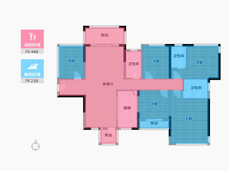 广西壮族自治区-贺州市-江湾1号-124.00-户型库-动静分区