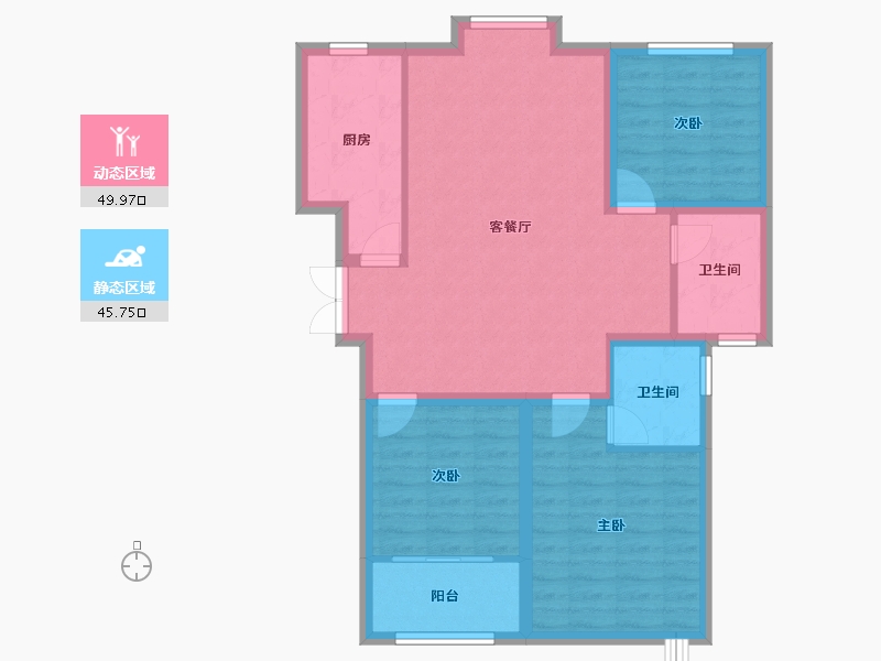 山东省-德州市-万晟健祥苑-86.00-户型库-动静分区