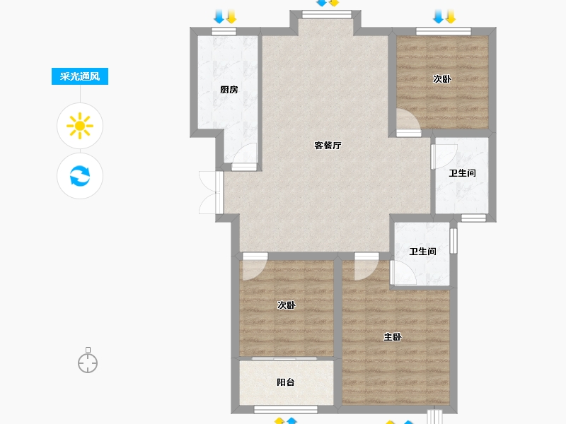 山东省-德州市-万晟健祥苑-86.00-户型库-采光通风