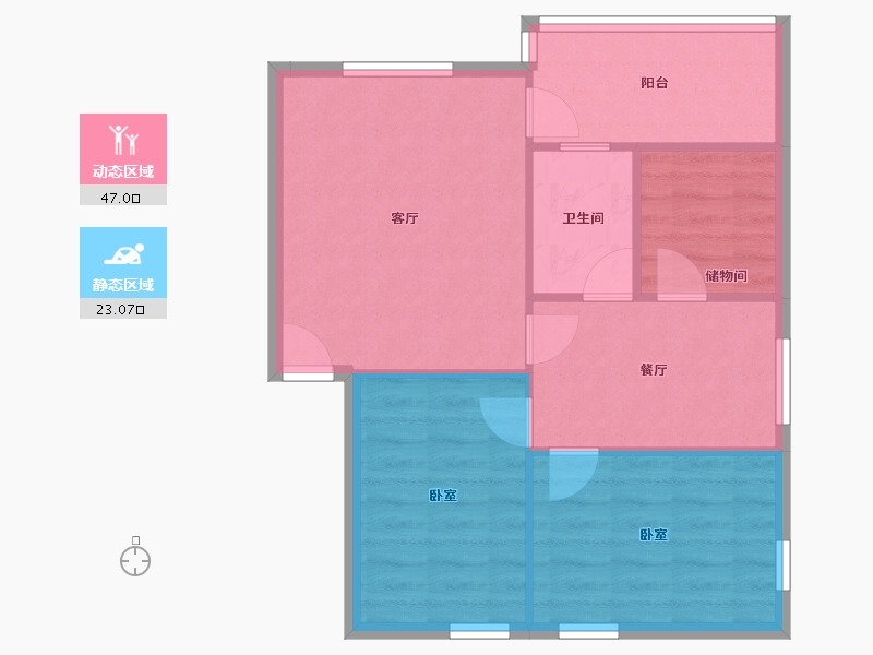 广东省-深圳市-三叉河华侨新村-63.65-户型库-动静分区