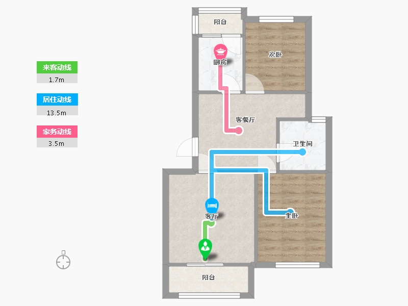 上海-上海市-润景苑-西区-67.10-户型库-动静线