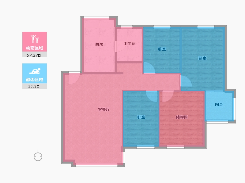 广东省-深圳市-三叉河华侨新村-85.10-户型库-动静分区